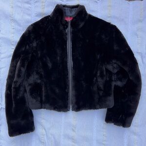 Anne Klein faux fur crop coat
